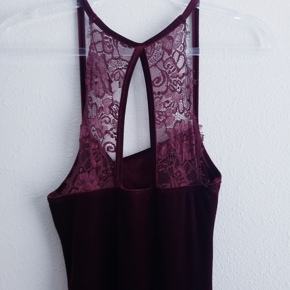 Lulu's Crazy Over You Burgundy Velvet Racerback Maxi Dress - Picture 8 of 10
